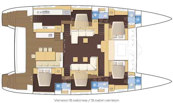 Lagoon 620: 5 Cabin Version