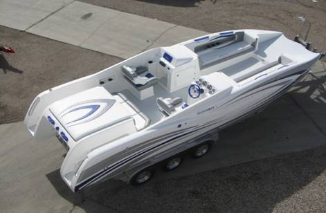 2012 DOMN8ER 26' deck boat for sale.