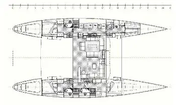Used Sail Catamaran for Sale 2001 Lagoon 67 Layout & Accommodations Image Gallery