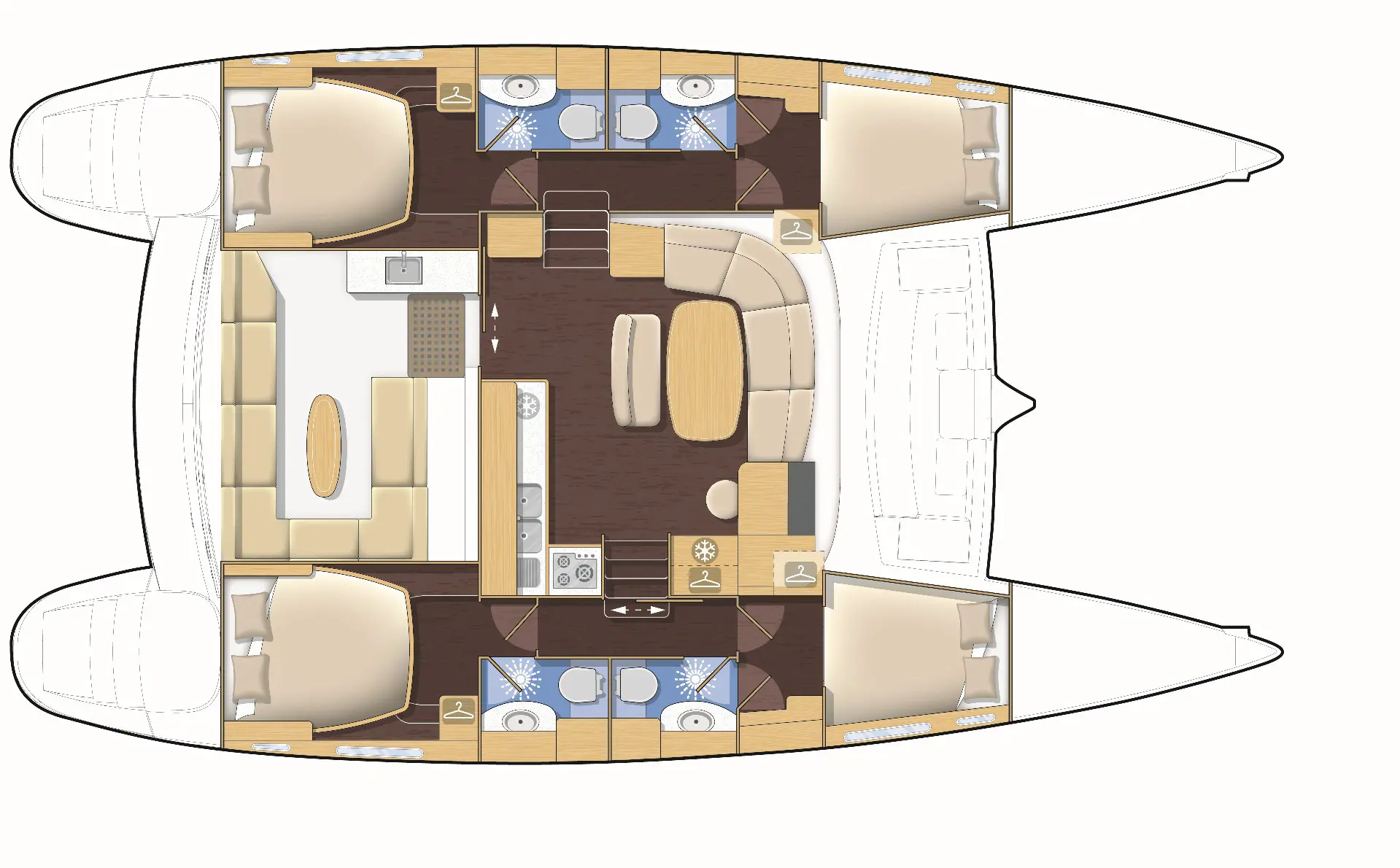 Used Sail Catamaran for Sale 2007 Lagoon 440 Layout & Accommodations Image Gallery