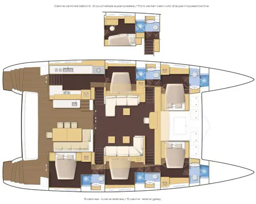 Used Sail Catamaran for Sale 2018 Lagoon 620  Layout & Accommodations Image Gallery
