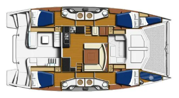 Used Sail Catamaran for Sale 2013 Leopard 48 Layout & Accommodations Image Gallery