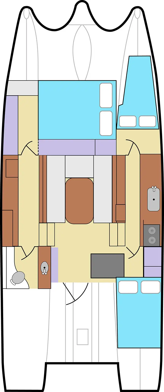 Used Sail Catamaran for Sale 2019 Legacy 35 Layout & Accommodations Image Gallery