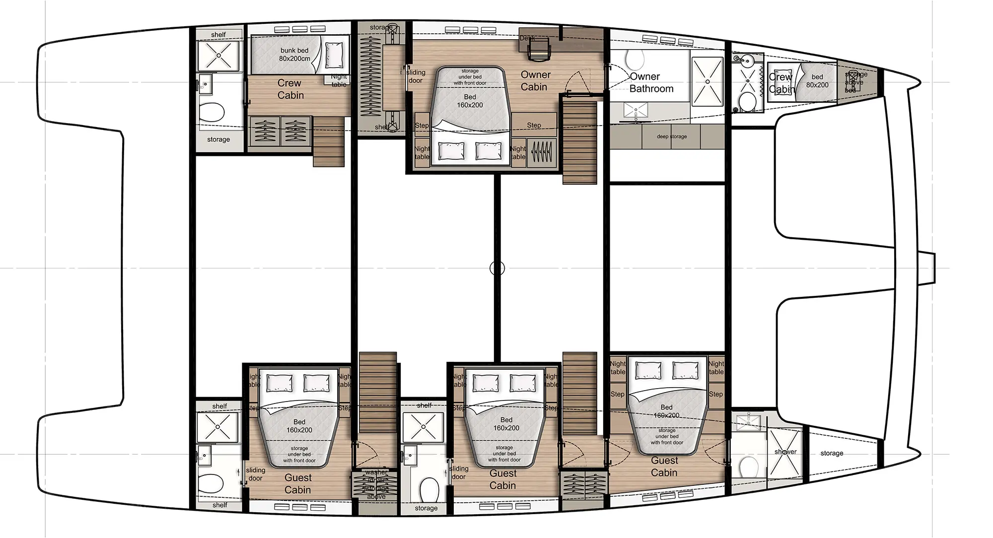 New Sail Catamaran for Sale 2020 Sunreef 80 Layout & Accommodations Image Gallery