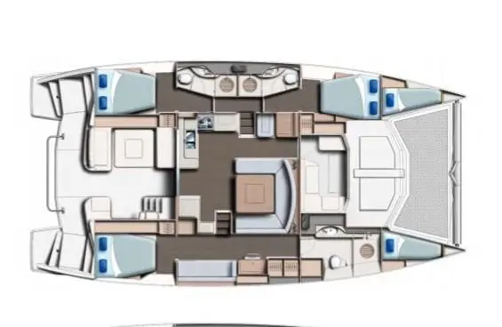 Used Sail Catamaran for Sale 2015 Leopard 48 Layout & Accommodations Image Gallery