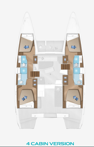 Used Sail Catamaran for Sale 2017 Lagoon 42 Layout & Accommodations Image Gallery