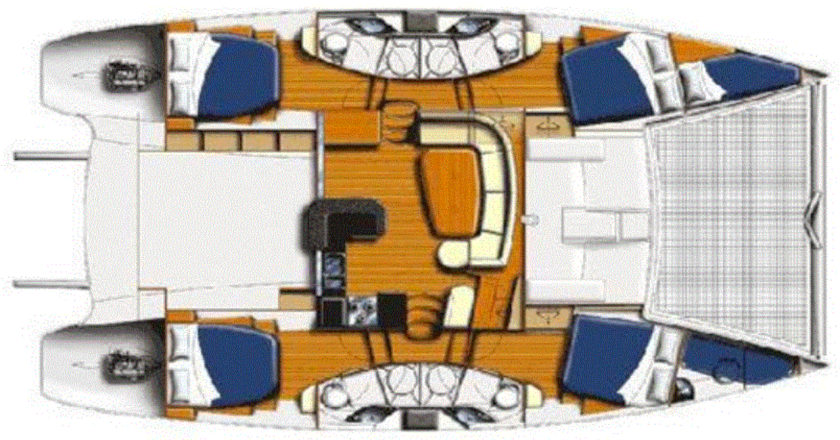 Used Power Catamaran for Sale 2009 Leopard 47 PC  Layout & Accommodations Image Gallery