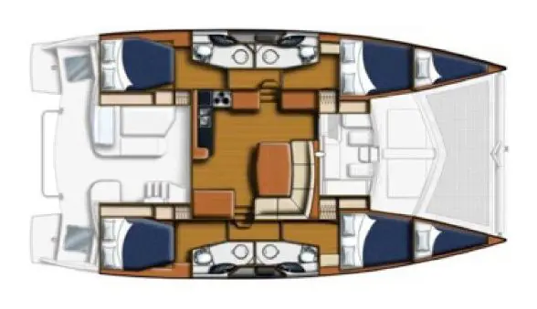 Used Sail Catamaran for Sale 2014 Leopard 44 Layout & Accommodations Image Gallery