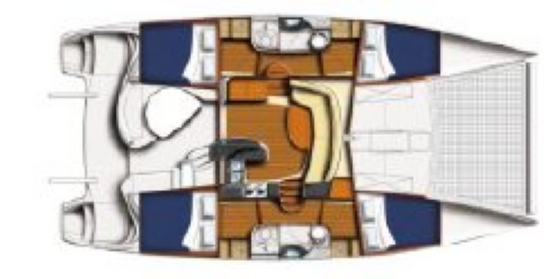Used Sail Catamaran for Sale 2007 Leopard 40 Layout & Accommodations