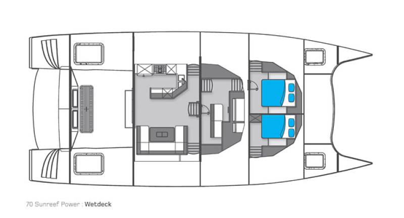 Launched Power Catamaran for Sale  70 Sunreef Power Boat Highlights