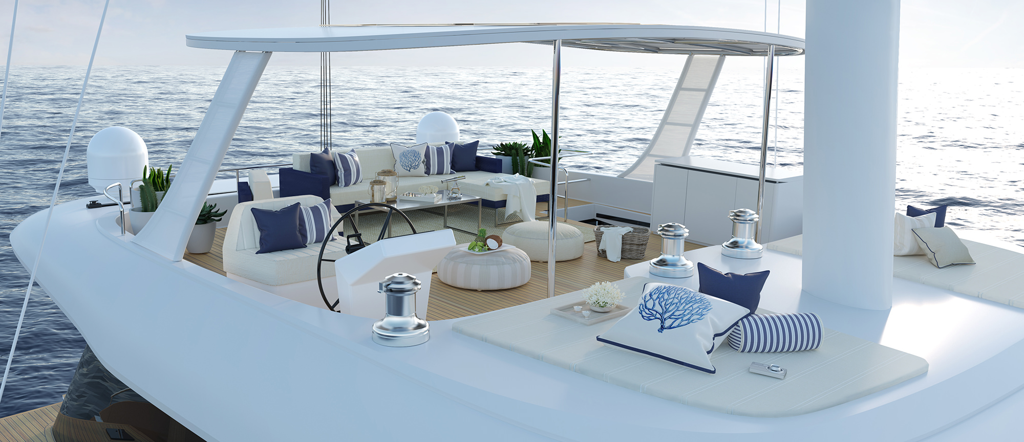 New Sail Catamaran for Sale  Sunreef 60 Deck & Equipment