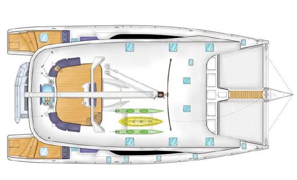 Used Sail Catamaran for Sale 2008 Silhouette 760 Layout & Accommodations