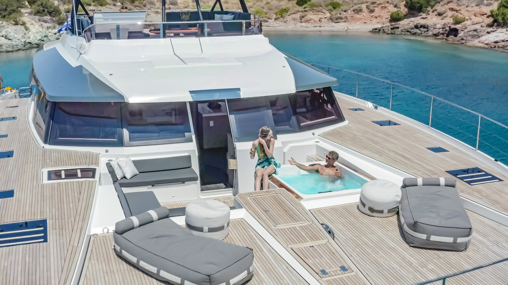 New Power Catamaran for Sale  Power 67 Deck & Equipment