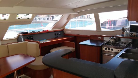 Used Power Catamaran for Sale 2012 Leopard 47 PC  Layout & Accommodations