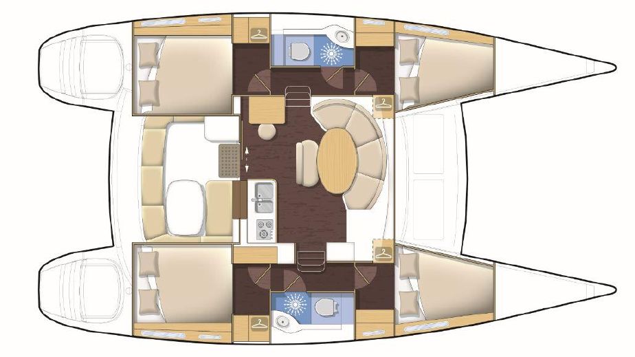 Used Sail Catamaran for Sale 2015 Lagoon 380 Layout & Accommodations